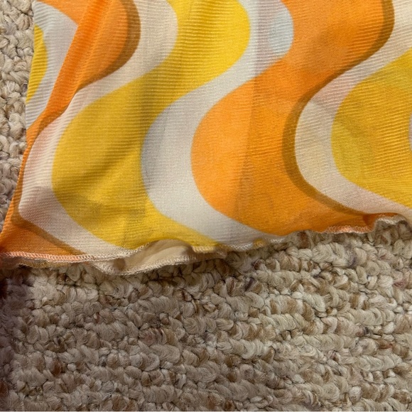 Cotton On womens xs pants flaired orange yellow white frill edge GREAT CONDITION - Picture 6 of 8